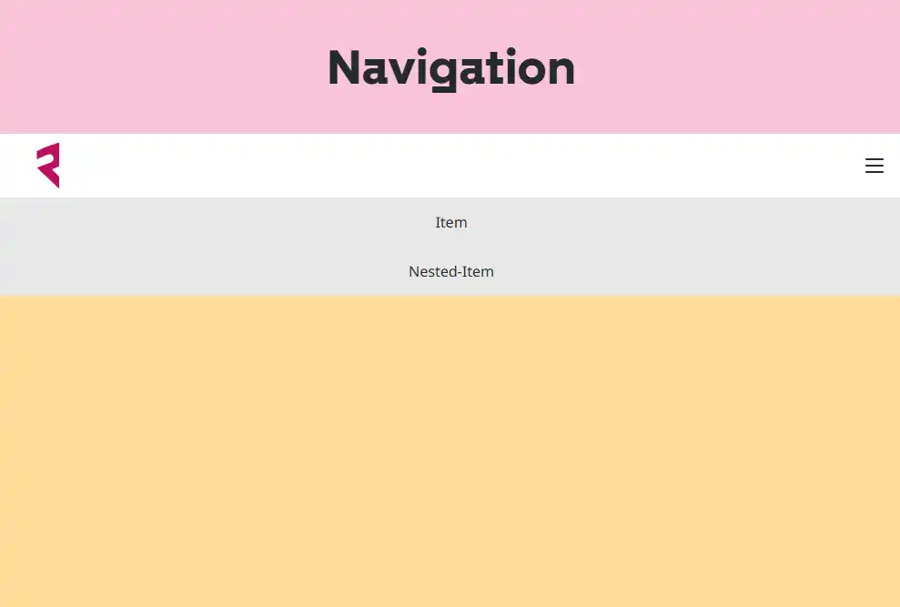 Top-Navigations-Komponente in der Desktop-Ansicht